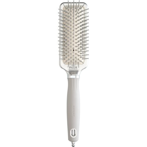 Olivia Garden Expert Care Rectangular Nylonborsten Silber S