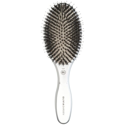 Olivia Garden Expert Care Oval Wildschwein-/Nylonborsten Silber