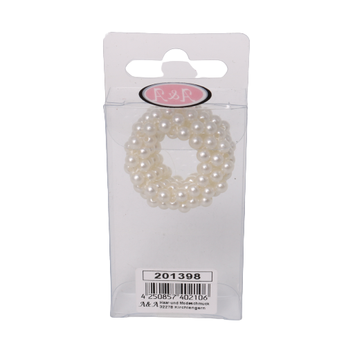 A&A Perlen Zopfring 4cm creme 2,5cm hoch