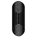 Denman Zopfgummis 4 mm, 18-er Karte, schwarz