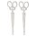 A&A Haarklemmen Schere silber 2er Pack   Metall-Look