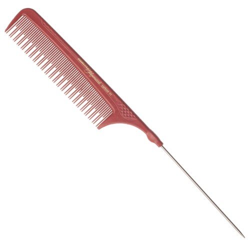 Hercules Sägemann Carbon C21 rot Toupier-Nadelstielkamm  8,75"