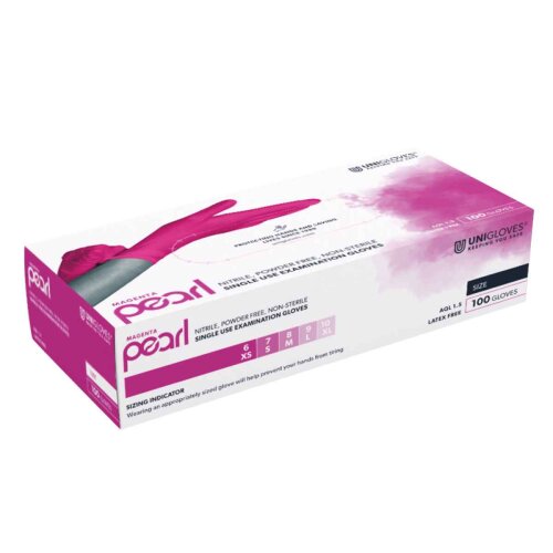 Nitril-Einweghandschuhe UNIGLOVES  L   100er Box magenta