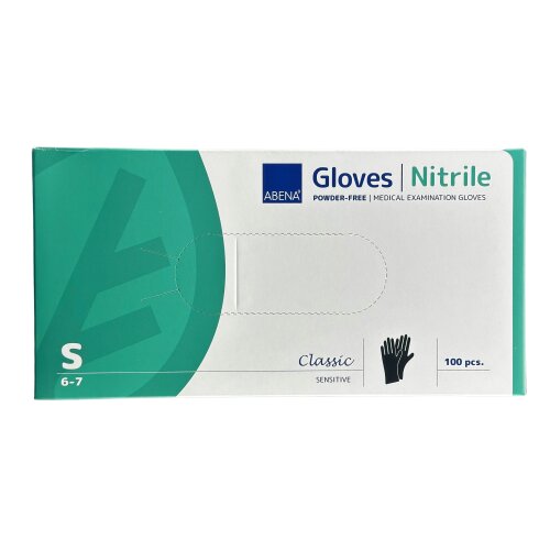 Abena Black Nitrilhandschuhe, Puderfrei schwarz S - 100 Stk.