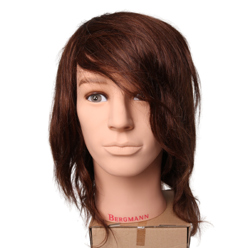 Bergmann Übungskopf Boy 20cm hellbraun Echthaar